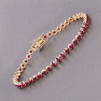 3.13 Carat Genuine Mozambique Ruby 14K Yellow Gold Bracelet