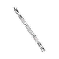 14K White Gold 12.0 Cttw Men's Invisible Set Princess Diamond Tennis Bracelet (G-H Color, VS1-VS2 Clarity) - Size 8.5" Inches