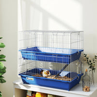 2-Tier Guinea Pig Cage, Ferret Cage, Chinchilla Cage, Small Animal Cage Indoor With Dish And Bottle, 2 Doors, Deep Botto