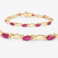 5.00 Carat Genuine Ruby 10K Yellow Gold Bracelet