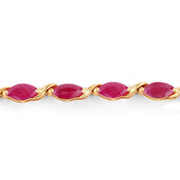 8.00 Carat Genuine Ruby 10K Yellow Gold Bracelet
