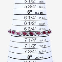 7.78 Carat Genuine Ruby and White Diamond 10K White Gold Bracelet