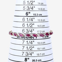 7.78 Carat Genuine Ruby and White Diamond 10K Yellow Gold Bracelet