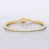 7.00 Carat Lab Grown Diamond 14K Yellow Gold Bracelet