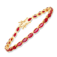 9.50 Carat Genuine Ruby 14K Yellow Gold Bracelet