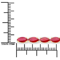 9.50 Carat Genuine Ruby 14K Yellow Gold Bracelet
