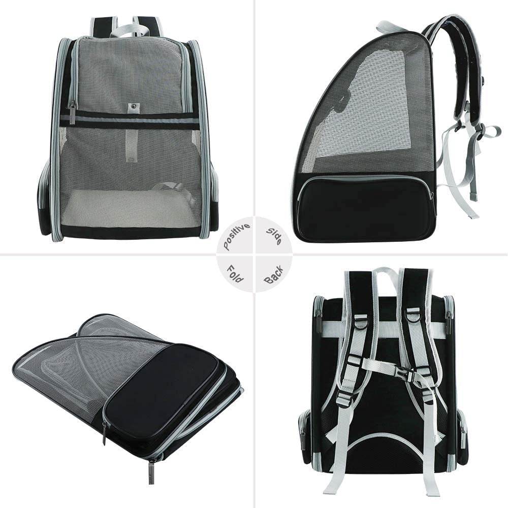 Texsens Innovative Traveler Bubble Backpack Pet Carriers for Cats and Dogs (Black) - BIG FRENCHIES