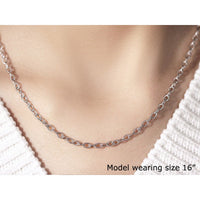 3.5mm 14k White Gold Pendant Chain with Textured Links