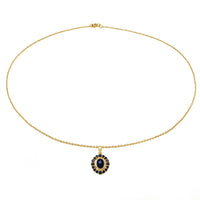 3.02 Carat Genuine Blue Sapphire .925 Sterling Silver Pendant