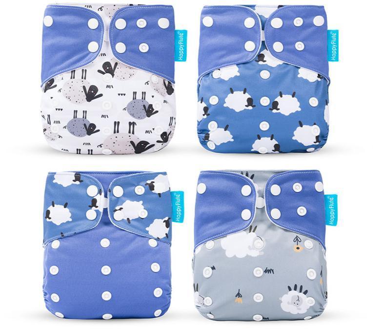 4pcs/set Washable Eco-Friendly Cloth Diaper Cover Adjustable Nappy Cloth Diapers Cloth Nappy For Baby Boys and Grils Baby - BIG FRENCHIES