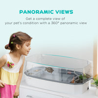 Turtle Tank Kit, Turtle Aquarium with Basking Platform, Water Pump, Filter Layer Design, Full View Visually Reptile Habi