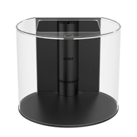 90 Gallon Glass 3/4 Cylinder Round Aquarium With Stand and Canopy in Golden Oak