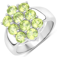 6.80 Carat Genuine Peridot .925 Sterling Silver 3 Piece Jewelry Set (Ring, Earrings, and Pendant w/ Chain)