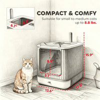 Cat Litter Box with Adjustable Front 17.5 Inches X 13.6 Inches X 15.9 Inches
