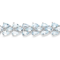 14.11 Carat Genuine Aquamarine .925 Sterling Silver Bracelet
