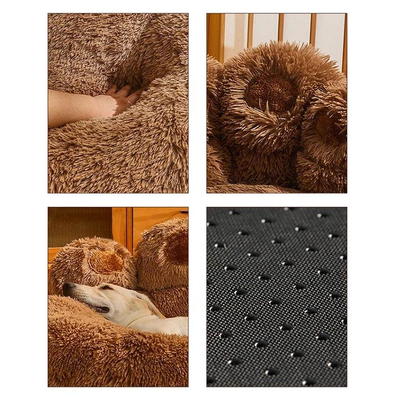 Big Paw Plush Pet Sofa Bed – Washable Dog & Cat Bed with Calming Raised Edges (Small to XL) - BIG FRENCHIES