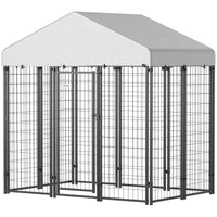 Outdoor Dog Kennel with Waterproof UV-Resistant Cover, 6 x 4 x 6 ft