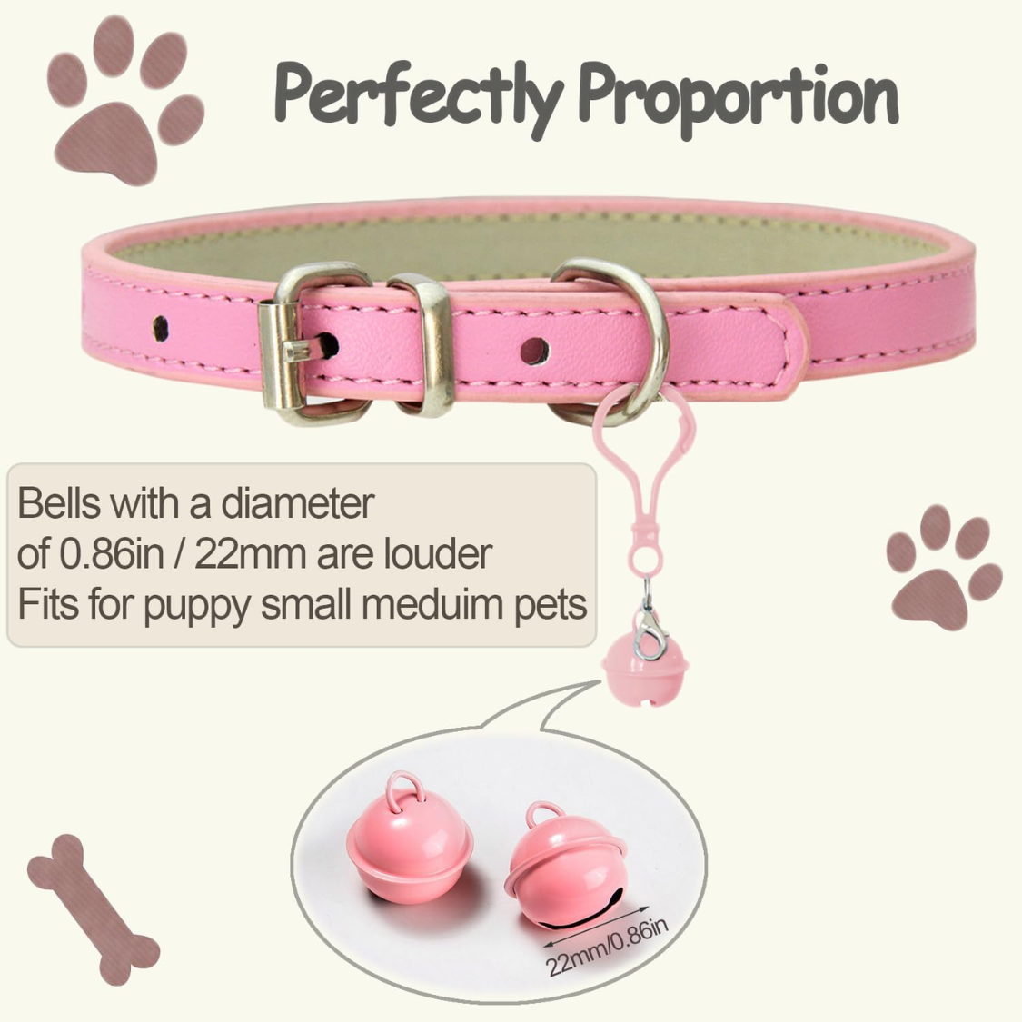 Pet Bells For Collars, 6pcs Dog Bells Cat Bells Multi Color Dog Collar Charms Pet Pendant Accessories With Clasps