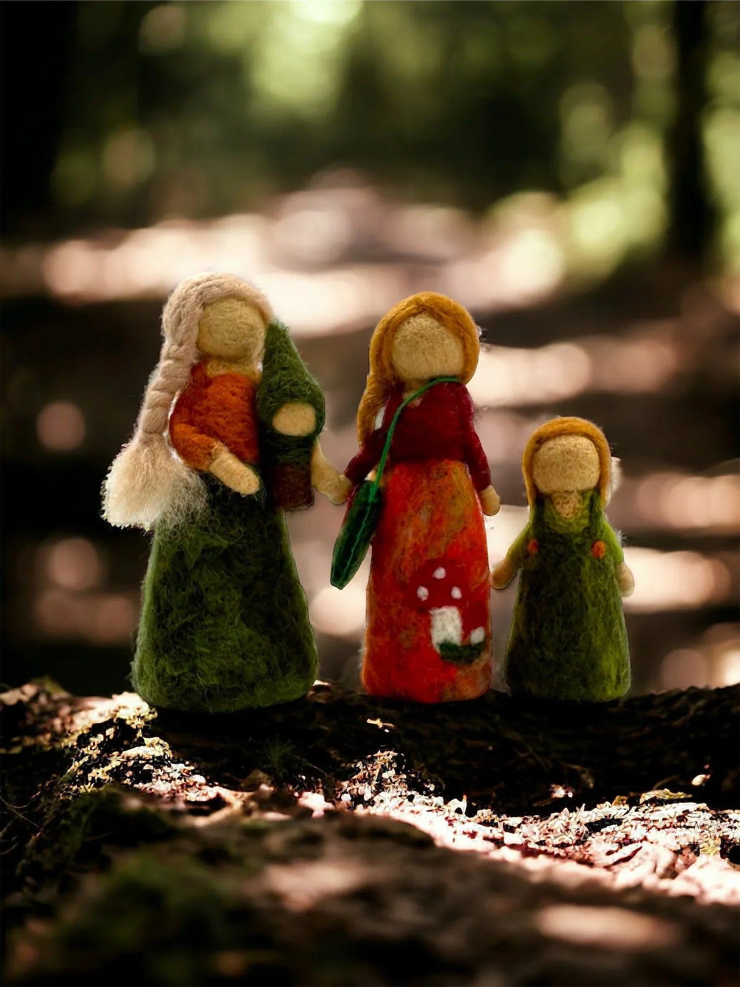 **Pre-order (Ships in 2-3 Weeks)**Handmade in Nepal 100% Wool Felt Foods Play Set for Pretend Cooking and Farmer's Market Play - BIG FRENCHIES