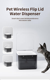 Wireless Charging Battery Driven 304 Stainless Steel Cat Automatic Induction Pet Water Fountain