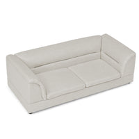 Oversized Pet Sofa, Curved Armrest Rectangular Dog Sofa, Linen Fabric Comfort Pet Couch for Large & Oversized Dogs-Beige