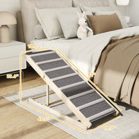 Dog Ramp For Couch, 4 Adjustable High-traction Carpet And Crossbars Foldable Pet Ramp For Small To Large Dog