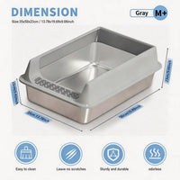 Stainless Steel Cat Litter Box, Large Open Top Litter Box With Anti Splash High Sides, Anti Tracking Pedal, Easy To Clea