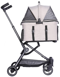 3 in 1 Pet Stroller Dog Cat Travel System Detachable Carrier Foldable 30lb