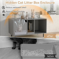 Gray Cat Litter Box Enclosure