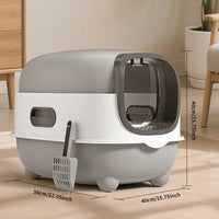 High-Capacity Enclosed Cat Litter Box & Odor-Lock, Scratch-Resistant, Ideal For US Households