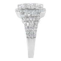 14K White Gold 2 1/4 Cttw Diamond Cocktail Cluster Ring (G-H Color, SI2-I1 Clarity) - Size 7