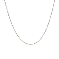 18k White Gold Round Cable Link Chain (0.97 mm)