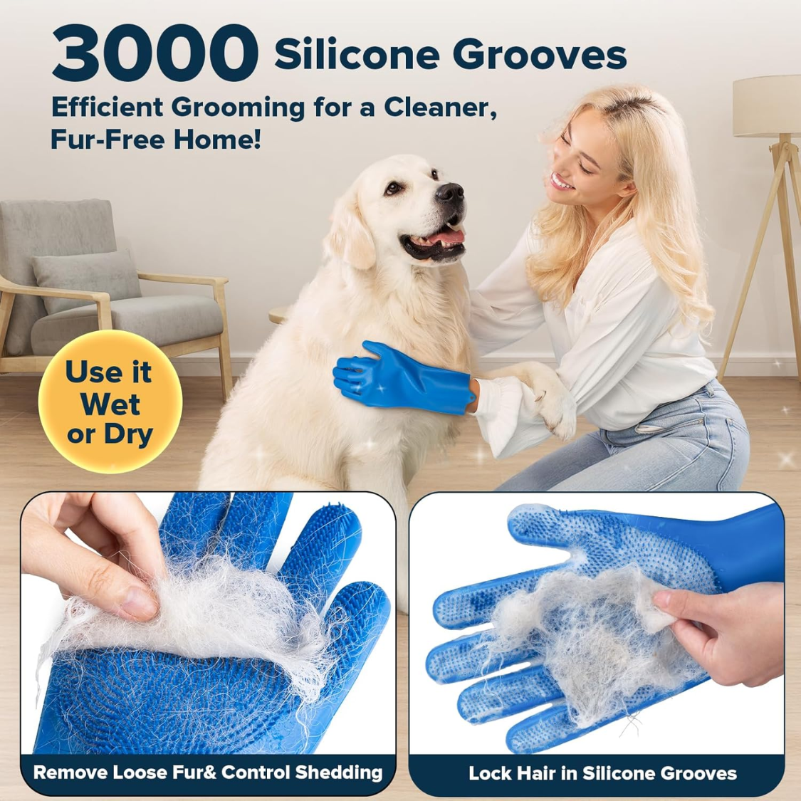 6PCS Grooming Bath Supplies For Dogs, Cats Dog Washing Gloves Dog Bath Brush Dog Shower Brush Pet Grooming Gloves Dog Gr