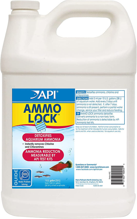 Ammo Lock Freshwater and Saltwater Aquarium Ammonia Detoxifier 1-Gallon Bottle - BIG FRENCHIES