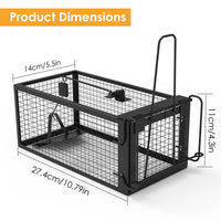 2 Pack Rat Trap Cage Humane Live Rodent Trap Cage Galvanized Iron Mice Mouse Control Bait Catch With Detachable U Shaped