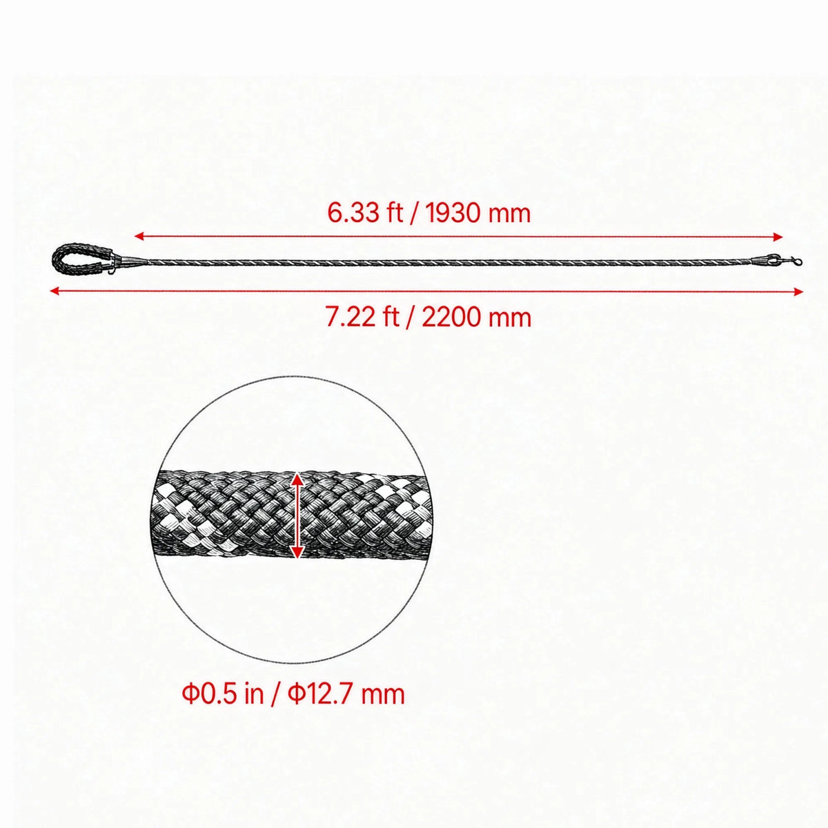 6ft Heavy Duty Dog Leash, Strong Nylon Rope Leash with Padded Handle & Reflective Threads, Dog Walking & Training Leash 