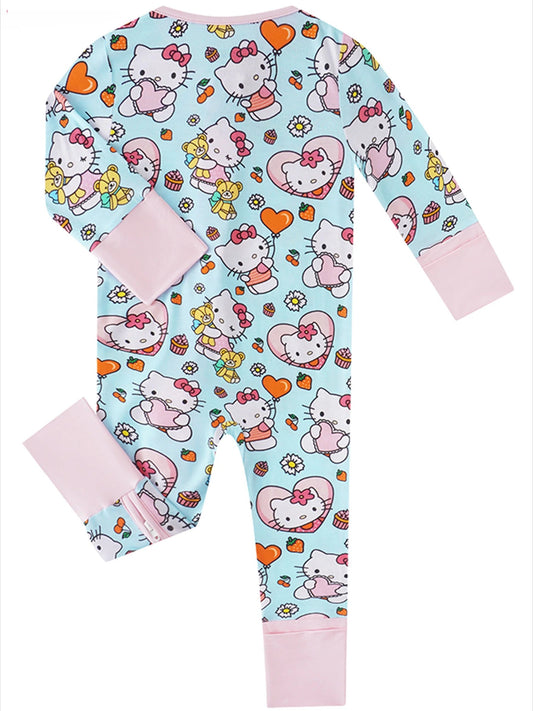 PoshTOT Sanrio Love Hello Kitty Bamboo Baby Convertible Zippy Romper