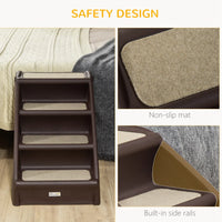 4-Level Portable Pet Stairs, Foldable Dog Ramp, Lightweight Cat Steps, with Nonslip Soft Mats, for High Bed, Sofa, Up to