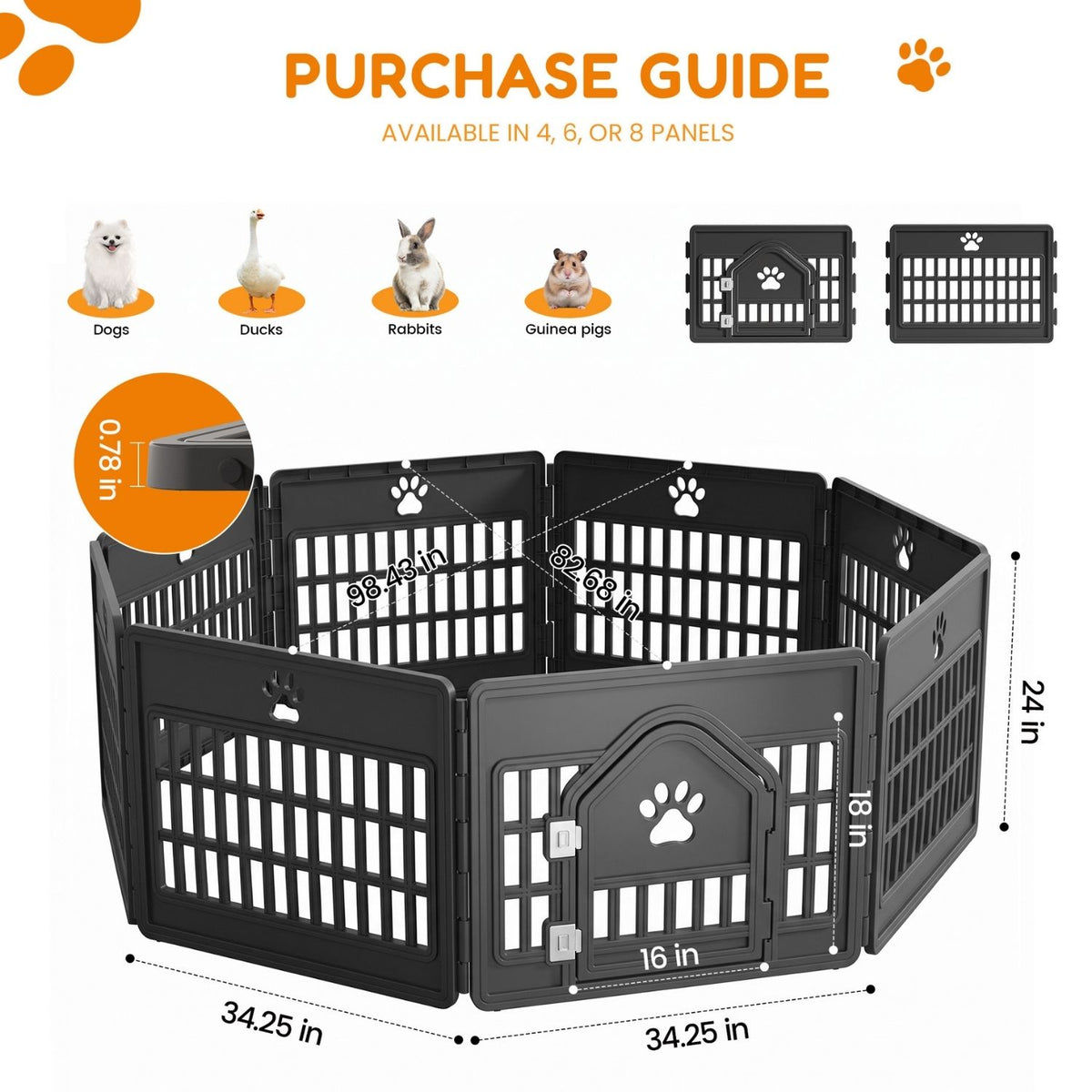 Plastic Dog With Movable Enclosure, Suitable For Small And Medium-sized Dogs, Cats And Rabbits.
