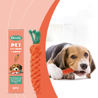 Cotton Rope Carrot Dog Teething Toy, Durable Chew Toy For Puppy Teeth Cleaning & Gum Massage