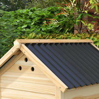 Duck Coop, Wooden Duck House With Openable Roof & Double Doors, Natural Wood