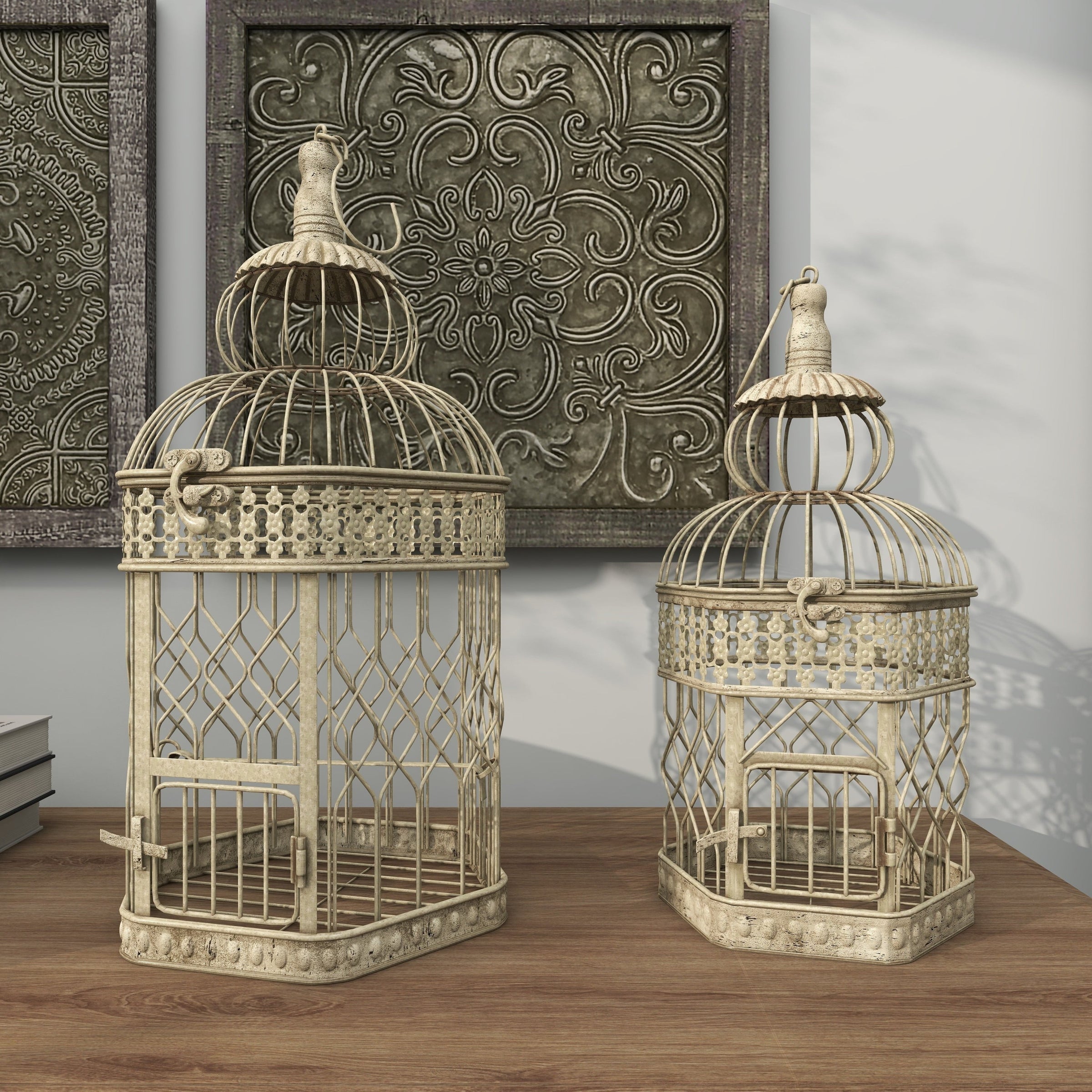 Cream Vintage Metal Birdcage - BIG FRENCHIES