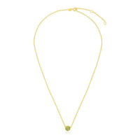 14k Yellow Gold 17 inch Necklace with Round Peridot
