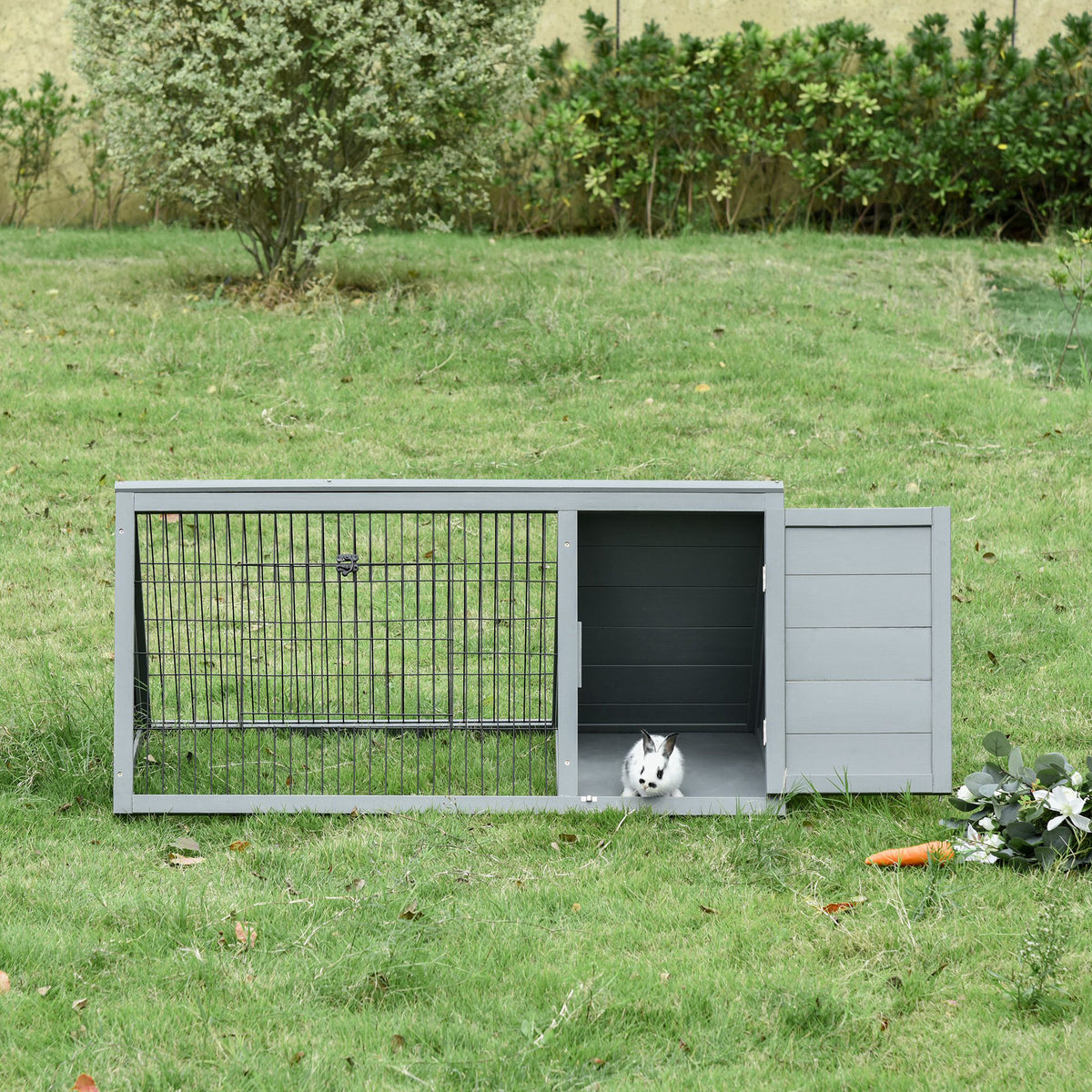 Rabbit Hutch Outdoor, Wooden Chicken Coop with Run, Outdoor Small Animal Cage for Rabbit, Small Duck and Chicken, for Ga