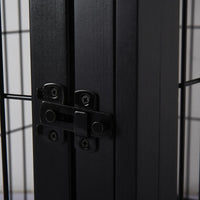 Crate Furniture, 32Small Dog Cage End Table With 2 Doors, Lockable Door, Puppy Kennel Indoor, Black