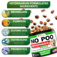 No Poo Chews for Dogs Coprophagia Stool-Eating Deterrent Probiotics 120 Count