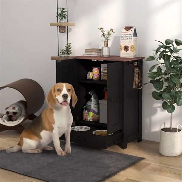 Dog Food Storage Cabinet-Black