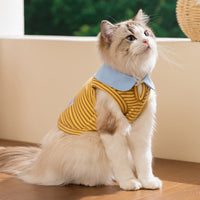 Breathable Thin-Style Striped Tank Top For Cats