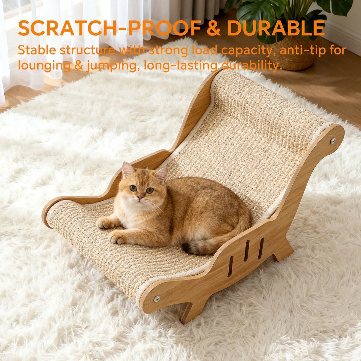 C-type all inclusive sisal cat lounge chair - integrated aesthetic, a natural decompression and relaxation place for cat