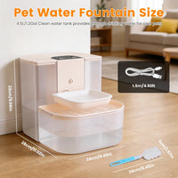 Cordless Dog Cat Water Fountain 4.5L, Dual Tank Filtration Automatic Pet Water Dispenser with Easy Cleaning